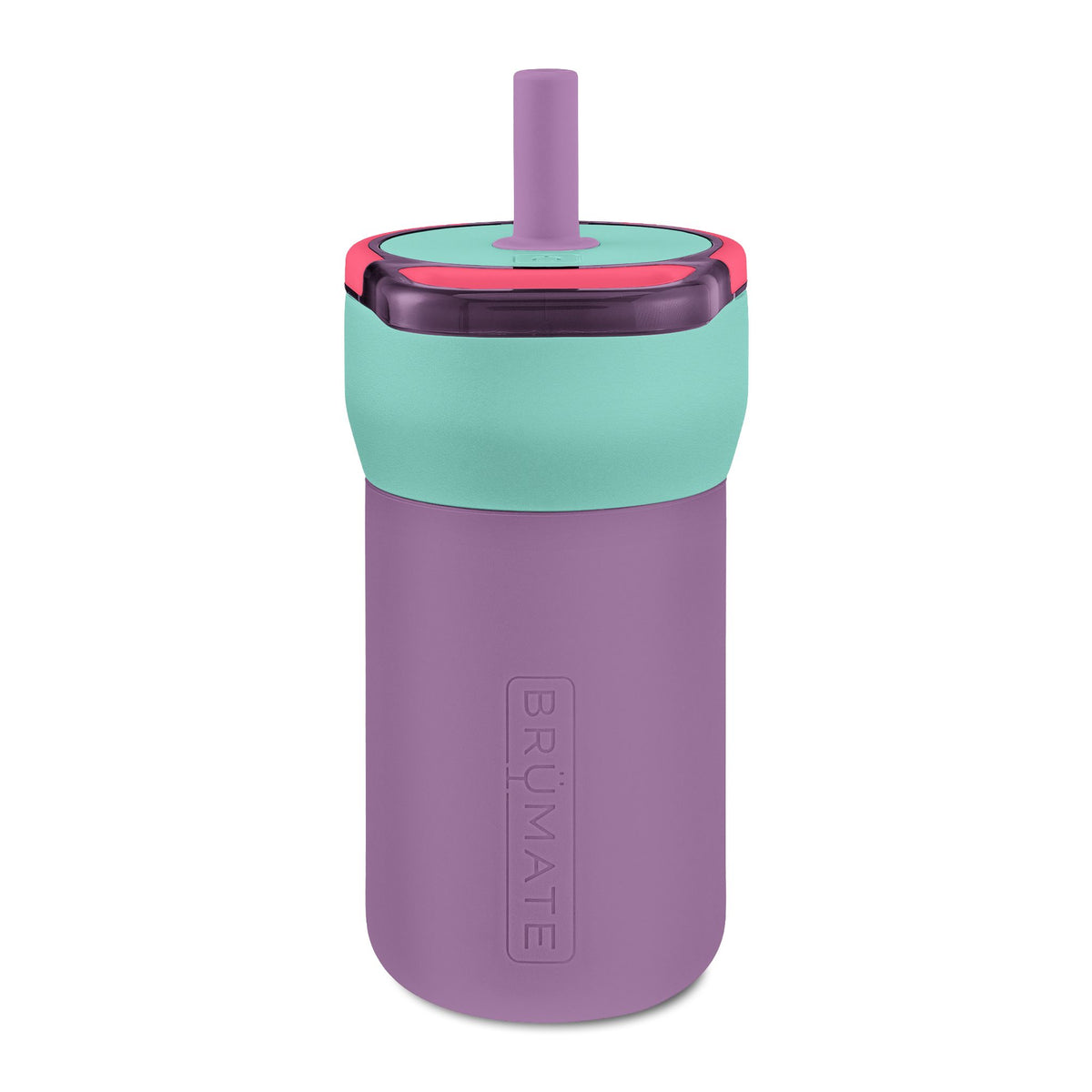NYE Kids 12oz Leakproof Straw Tumbler — Engravable Pink & Purple Stainless Bottle