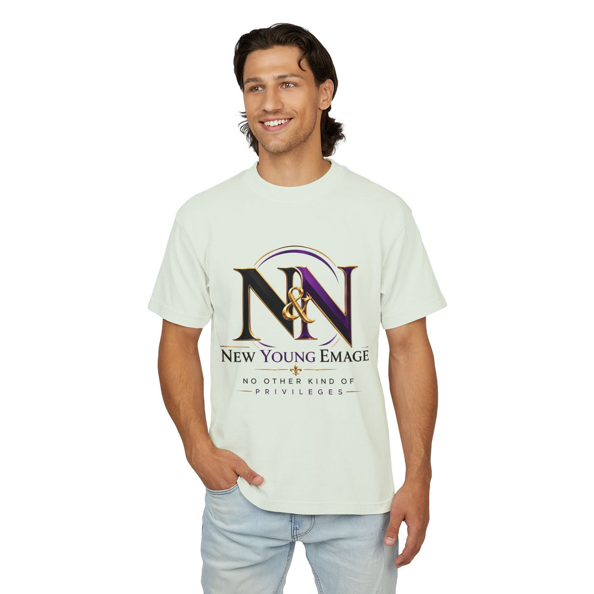 Young Emage Logo Tee — "No Other Kind Of Privileges" Heavy Graphic Tee