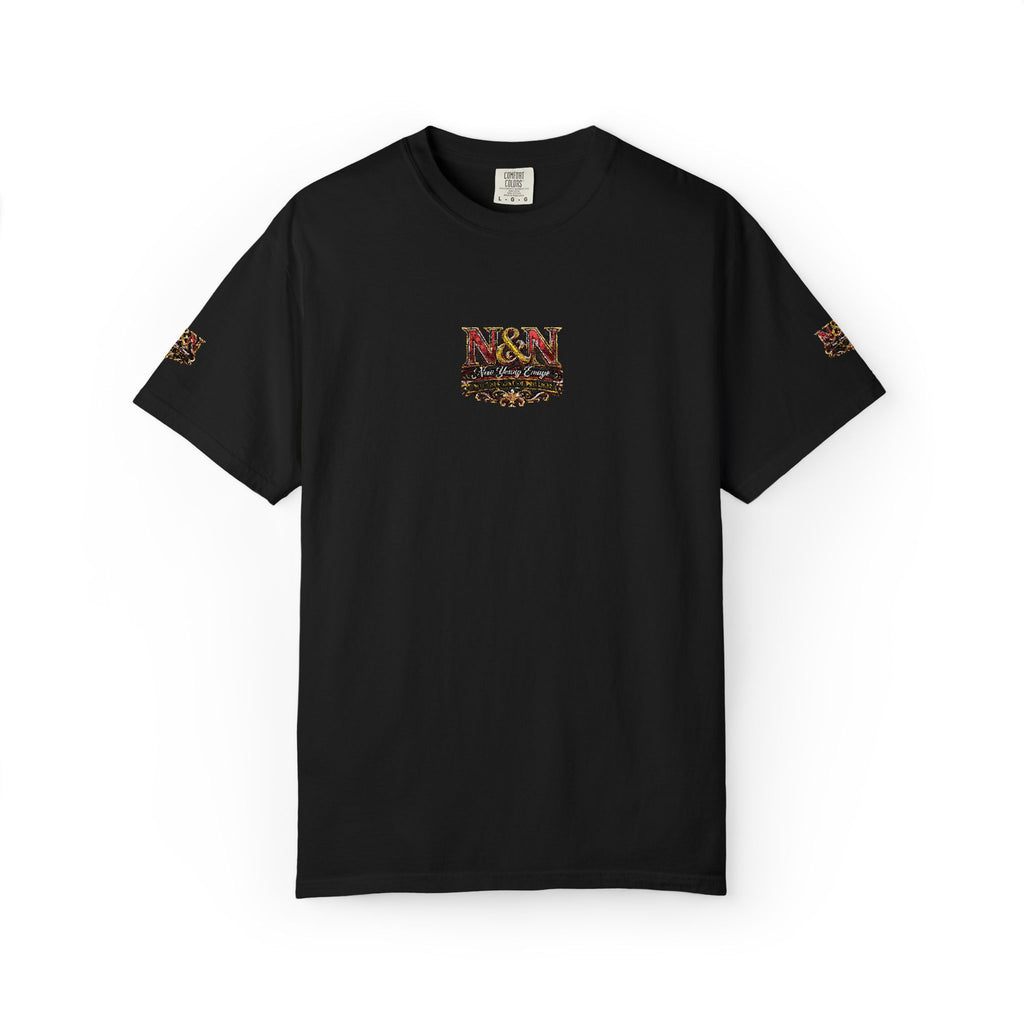 N&N Floral Skull Tee — Small Center & Sleeve Embroidered Graphic T-Shirt