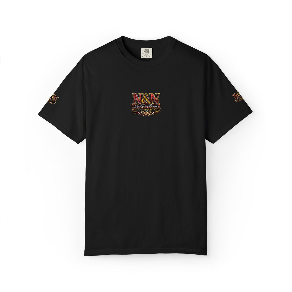 N&N Floral Skull Tee — Small Center & Sleeve Embroidered Graphic T-Shirt