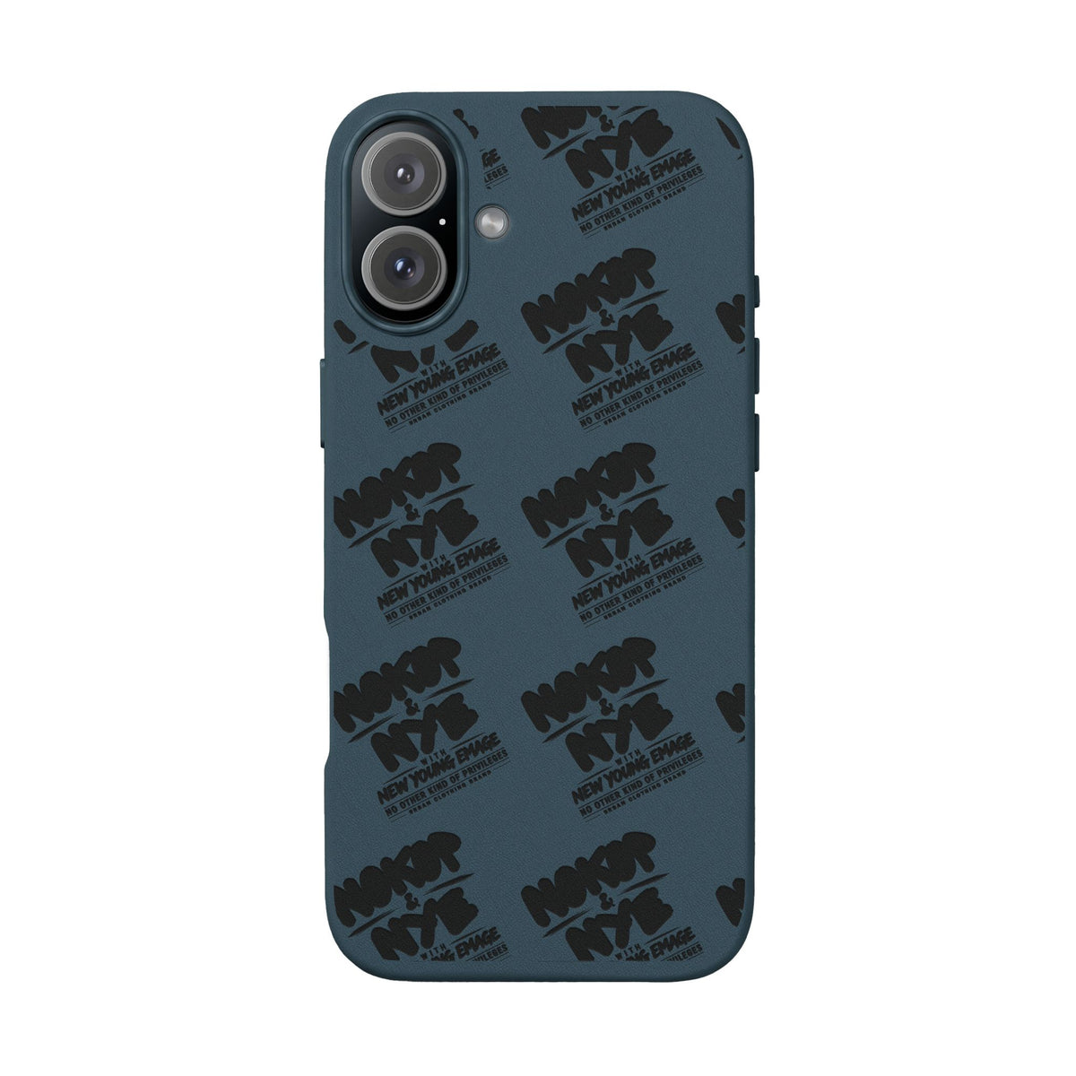 Nokop & Nye Engraved PU Leather Phone Case — Sleek Black Protective Case with Subtle Embossed Logo