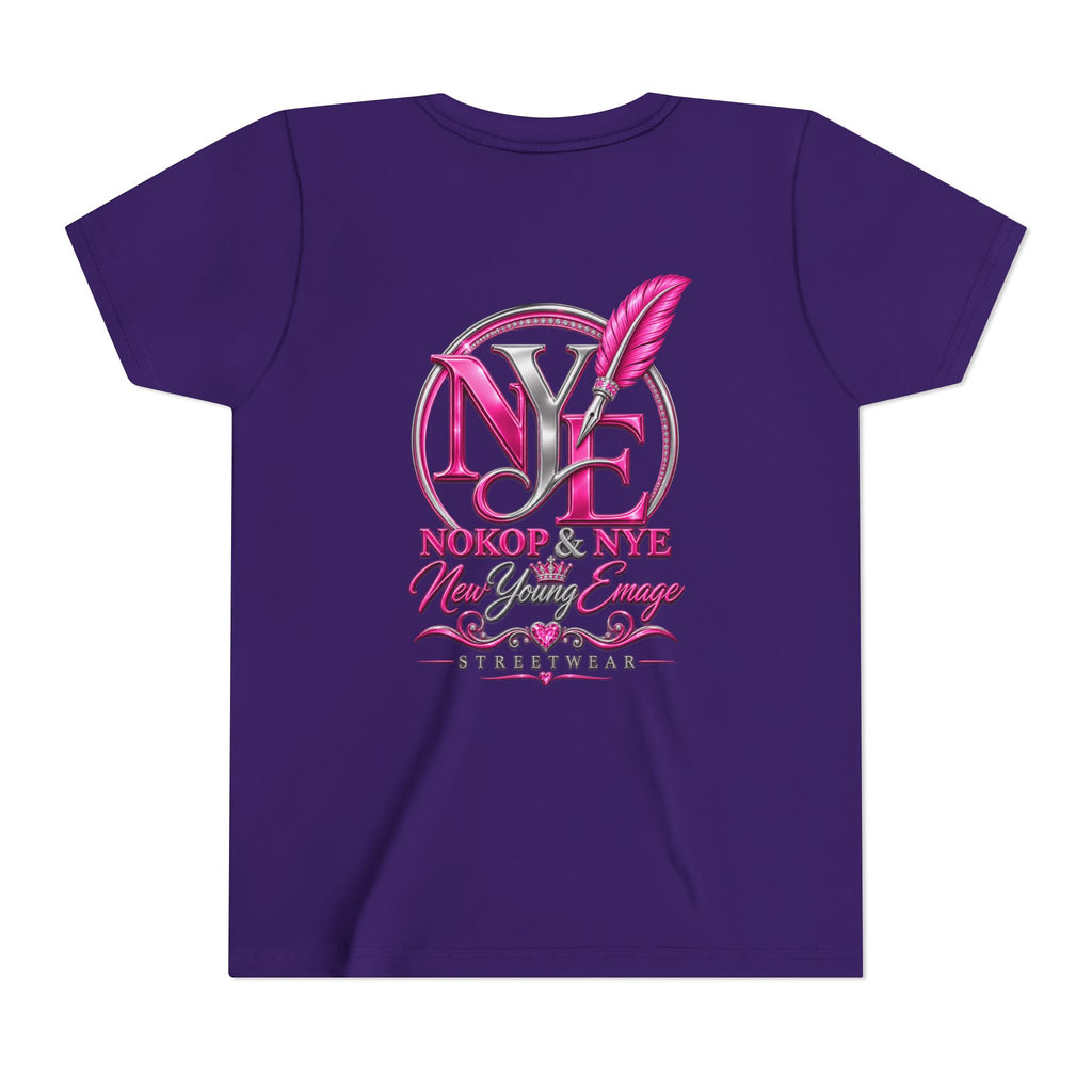 Youth Tee — Pink 'NOKOP & NYE' Streetwear Graphic Tee for Girls