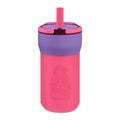 NYE Kids 12oz Leakproof Straw Tumbler — Engravable Pink & Purple Stainless Bottle