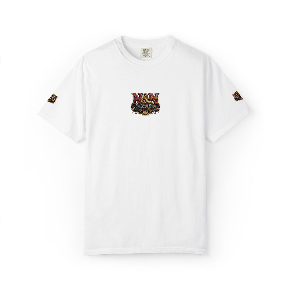 N&N Floral Skull Tee — Small Center & Sleeve Embroidered Graphic T-Shirt