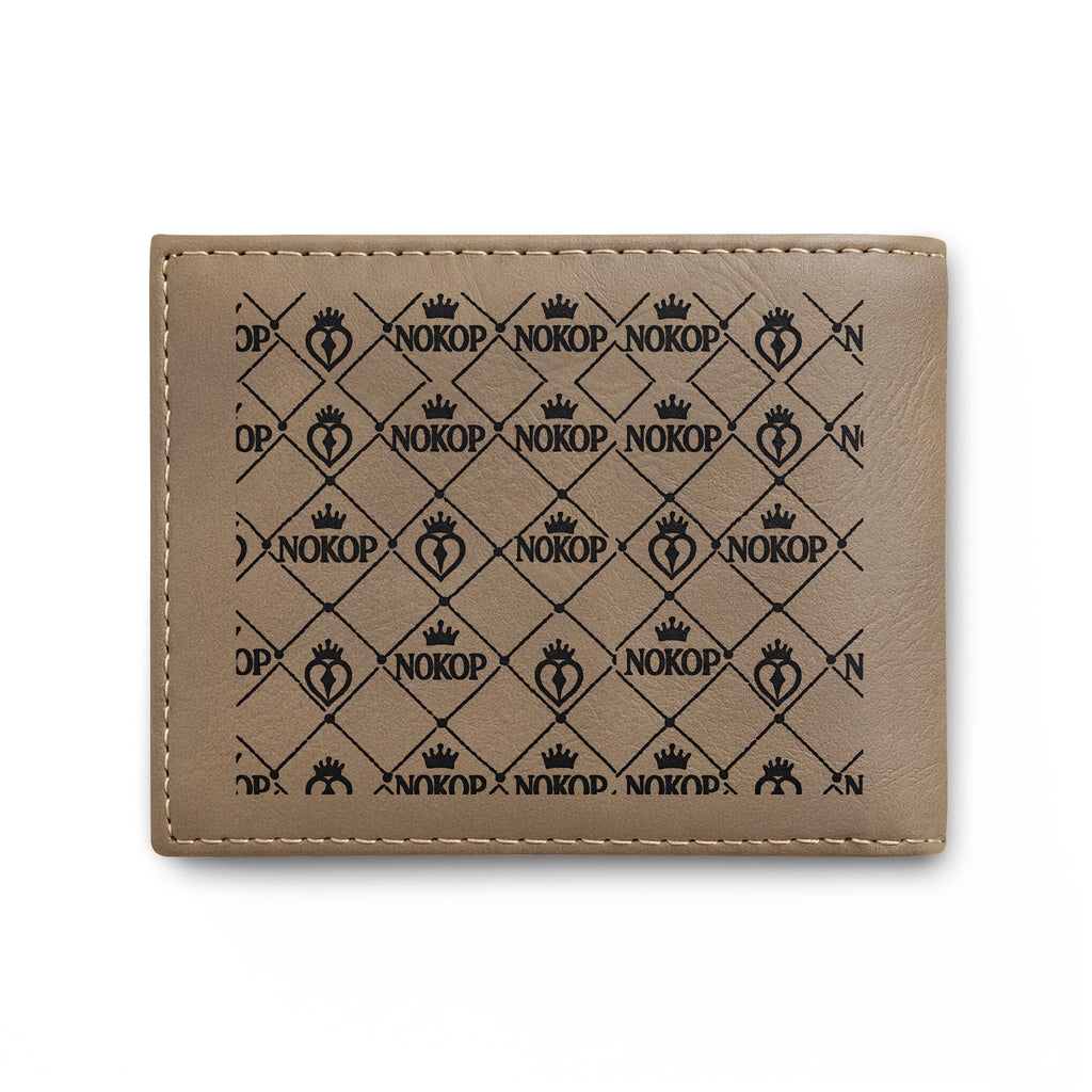 NOKOP Crown Bi-Fold Wallet — Leather RFID Flip Wallet with Logo