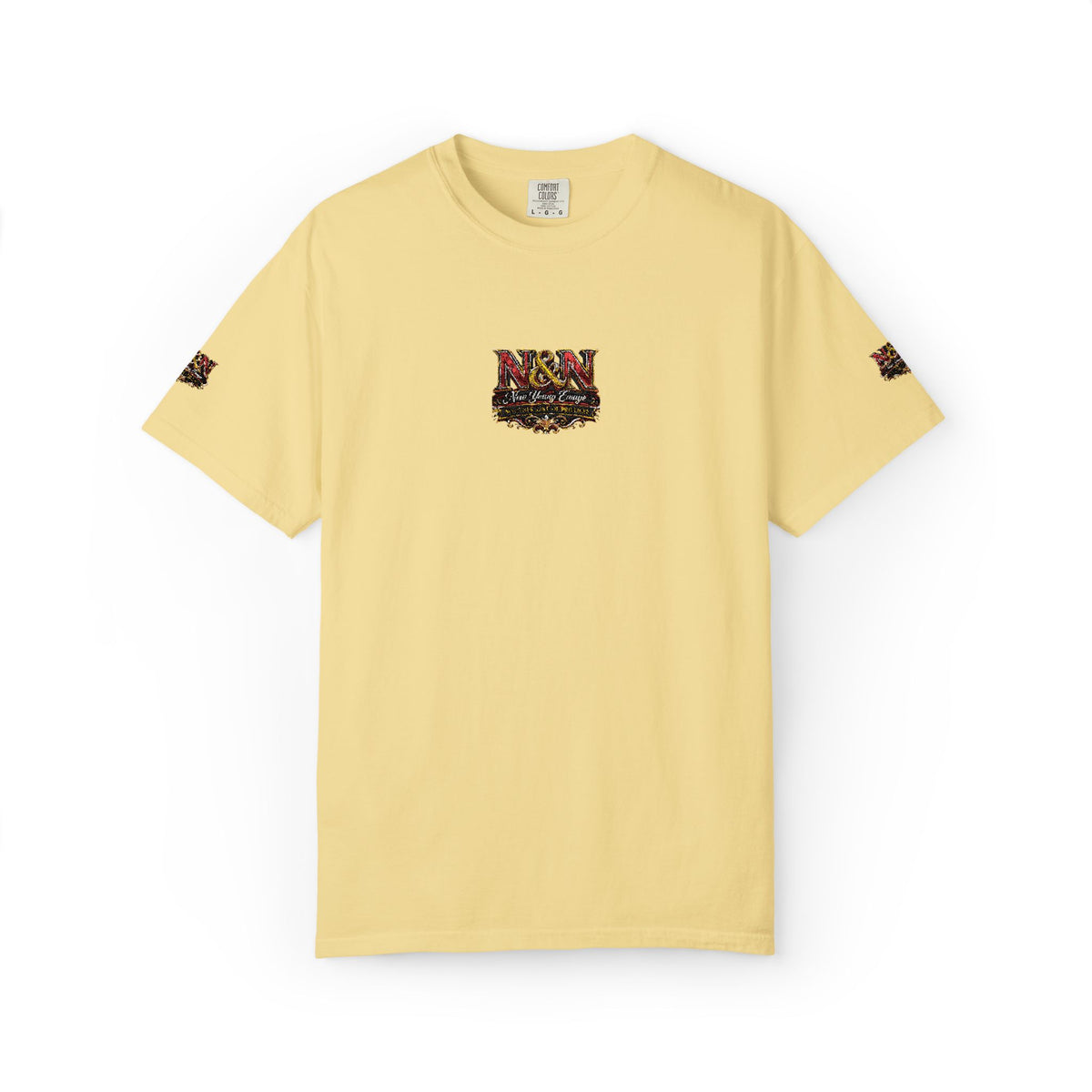 N&N Floral Skull Tee — Small Center & Sleeve Embroidered Graphic T-Shirt