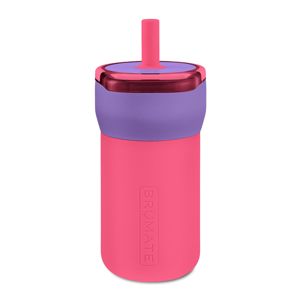 NYE Kids 12oz Leakproof Straw Tumbler — Engravable Pink & Purple Stainless Bottle