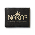NOKOP Crown Bi-Fold Wallet — Leather RFID Flip Wallet with Logo