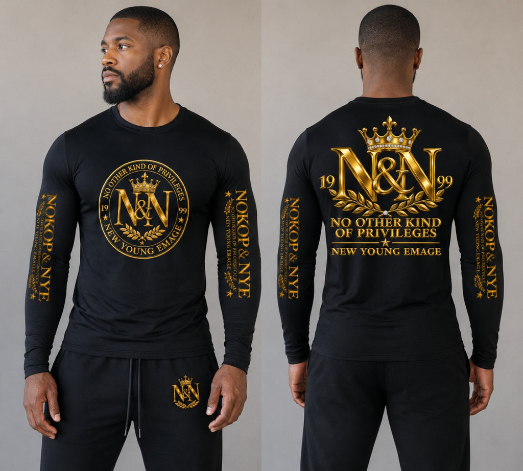 N&N Crown Emblem Long Sleeve Tee — 'Mother Kind of Privilege' Athletic Compression Shirt