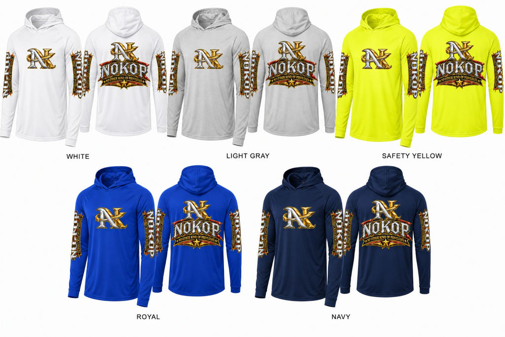 Gold & Silver NK Workwear Pro Long Sleeve Hooded Tee