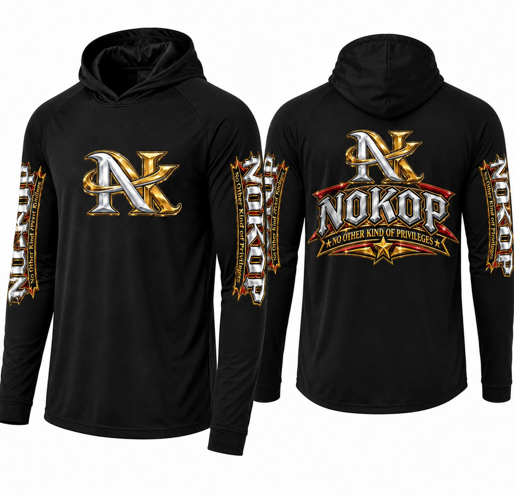 Gold & Silver NK Workwear Pro Long Sleeve Hooded Tee