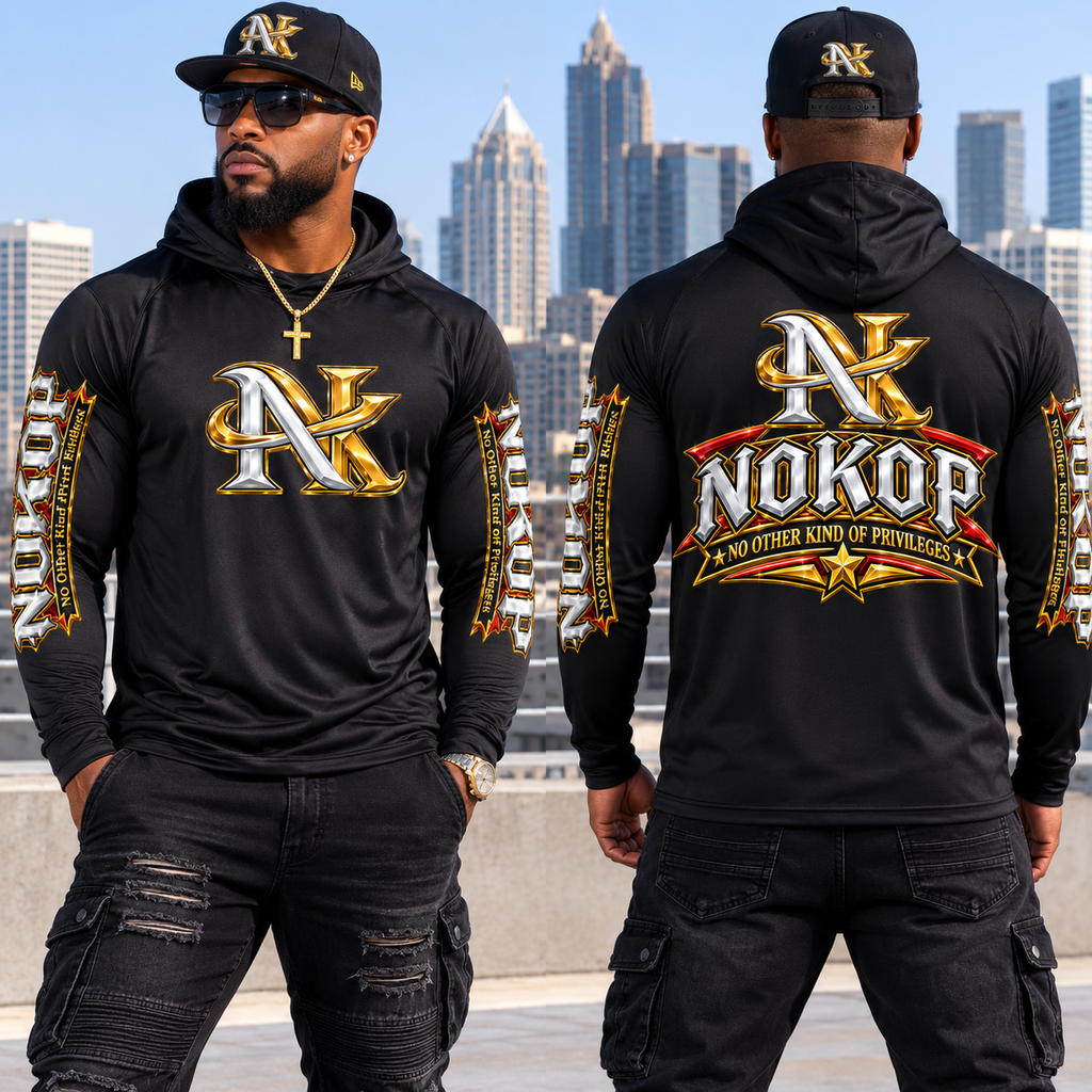 Gold & Silver NK Workwear Pro Long Sleeve Hooded Tee