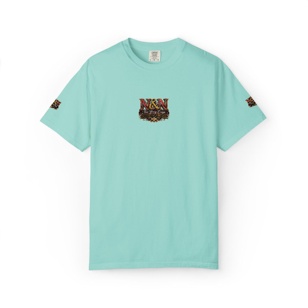 N&N Floral Skull Tee — Small Center & Sleeve Embroidered Graphic T-Shirt