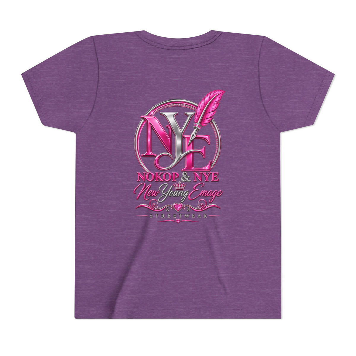 Youth Tee — Pink 'NOKOP & NYE' Streetwear Graphic Tee for Girls