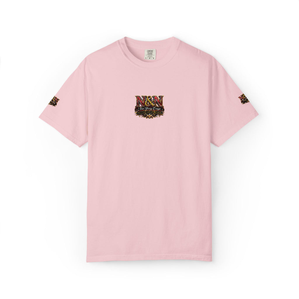 N&N Floral Skull Tee — Small Center & Sleeve Embroidered Graphic T-Shirt