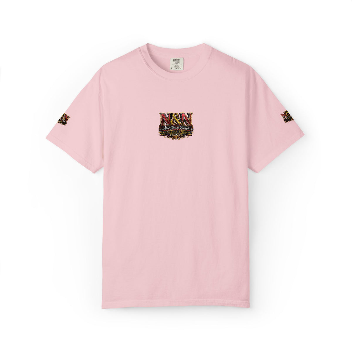 N&N Floral Skull Tee — Small Center & Sleeve Embroidered Graphic T-Shirt