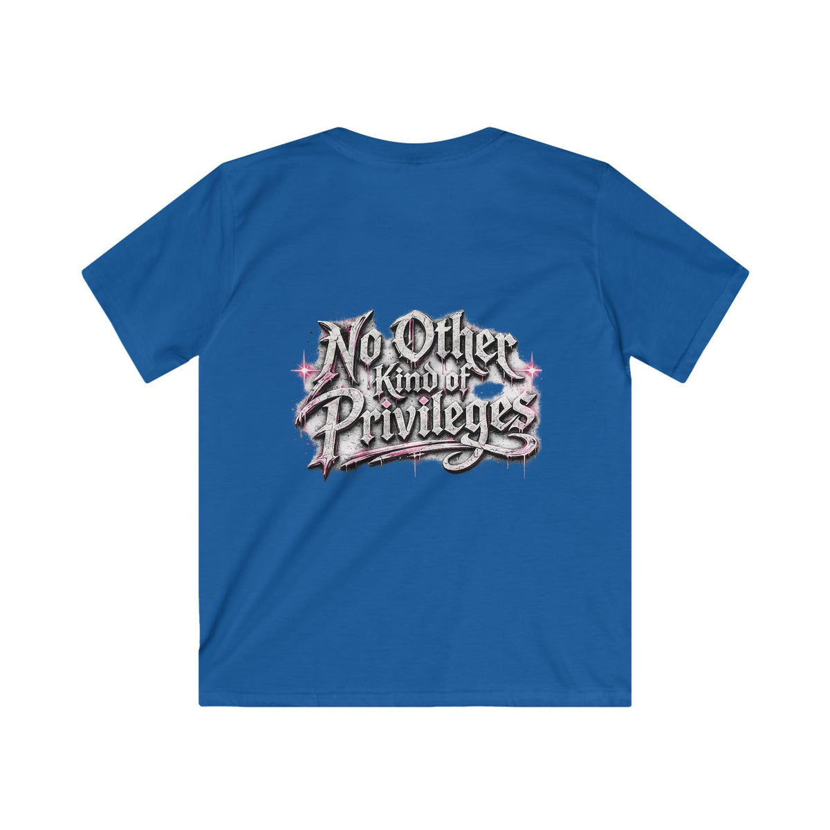 Kids Tee — "No Other Kind of Privilege" Graphic T‑Shirt (Edgy Pink Lettering)