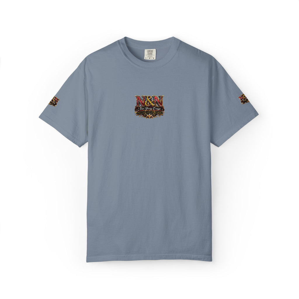N&N Floral Skull Tee — Small Center & Sleeve Embroidered Graphic T-Shirt