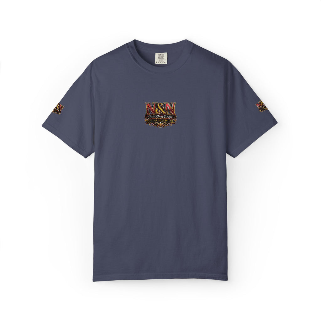 N&N Floral Skull Tee — Small Center & Sleeve Embroidered Graphic T-Shirt