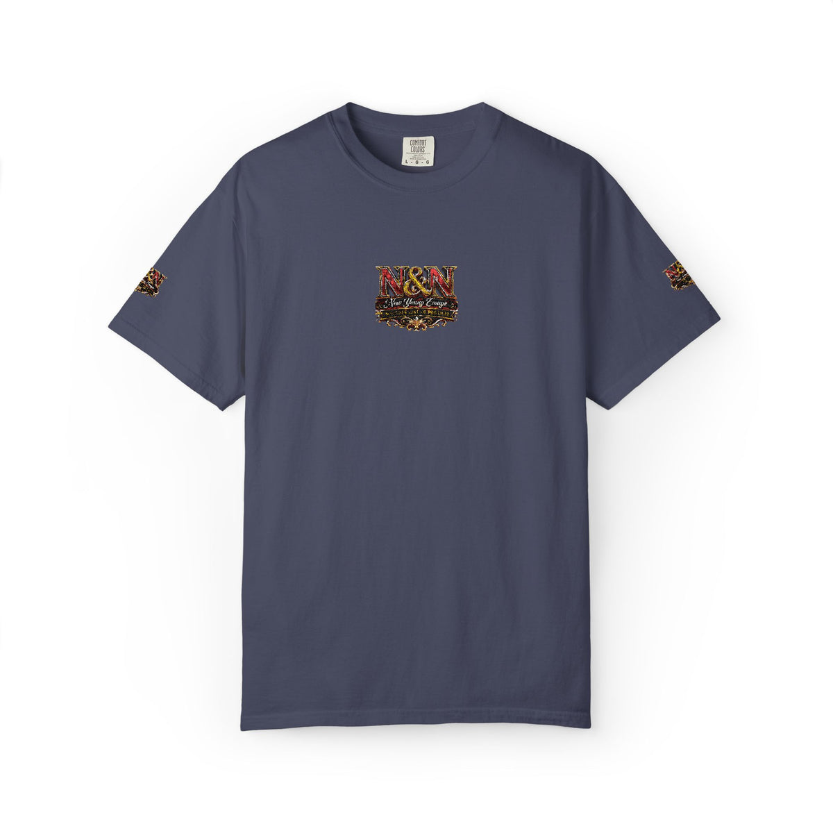N&N Floral Skull Tee — Small Center & Sleeve Embroidered Graphic T-Shirt