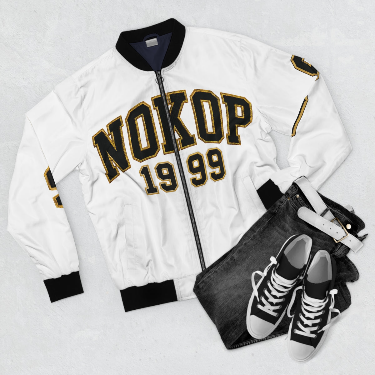 1999 Varsity Bomber Jacket — Men's Retro Letterman-Style Bomber