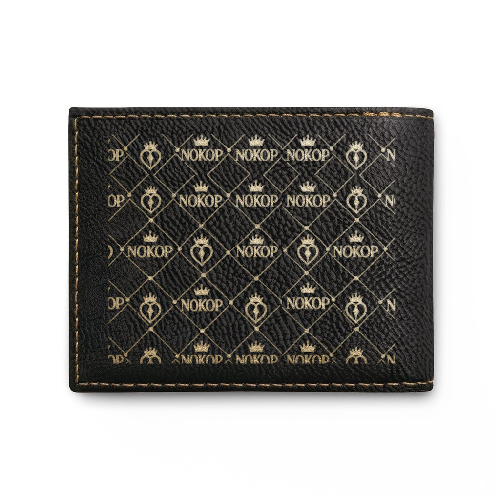 NOKOP Crown Bi-Fold Wallet — Leather RFID Flip Wallet with Logo
