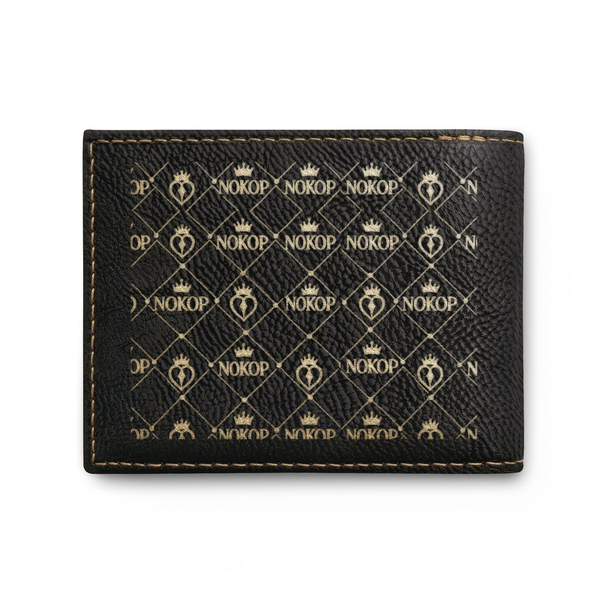 NOKOP Crown Bi-Fold Wallet — Leather RFID Flip Wallet with Logo