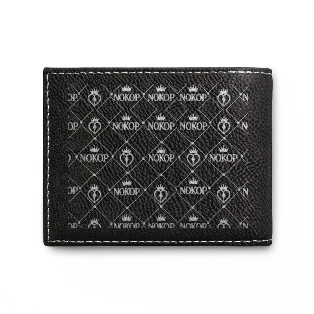 NOKOP Crown Bi-Fold Wallet — Leather RFID Flip Wallet with Logo