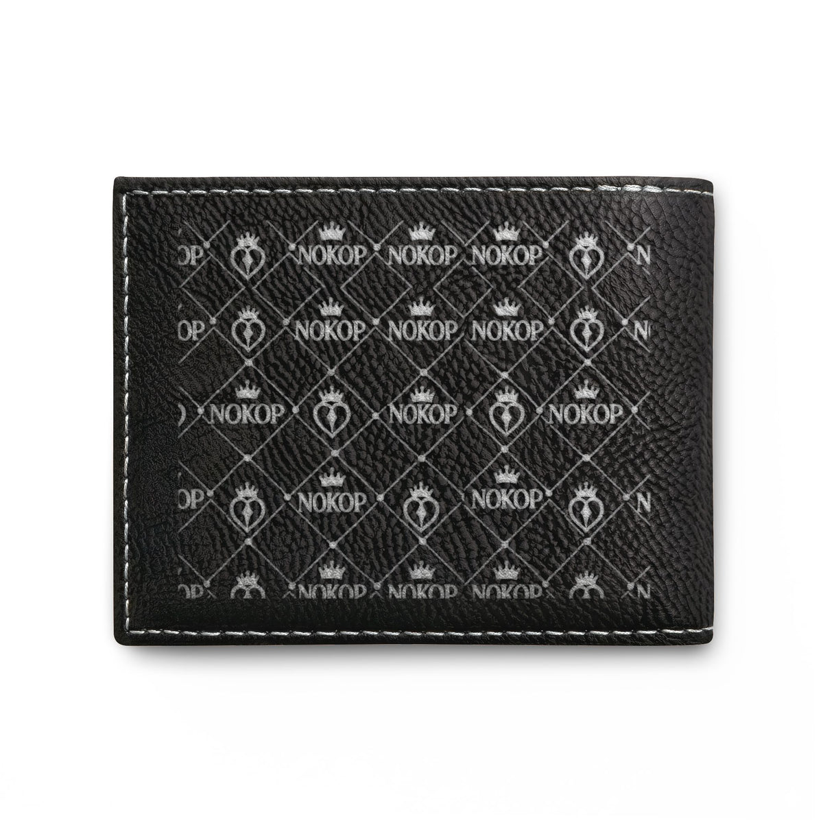 NOKOP Crown Bi-Fold Wallet — Leather RFID Flip Wallet with Logo