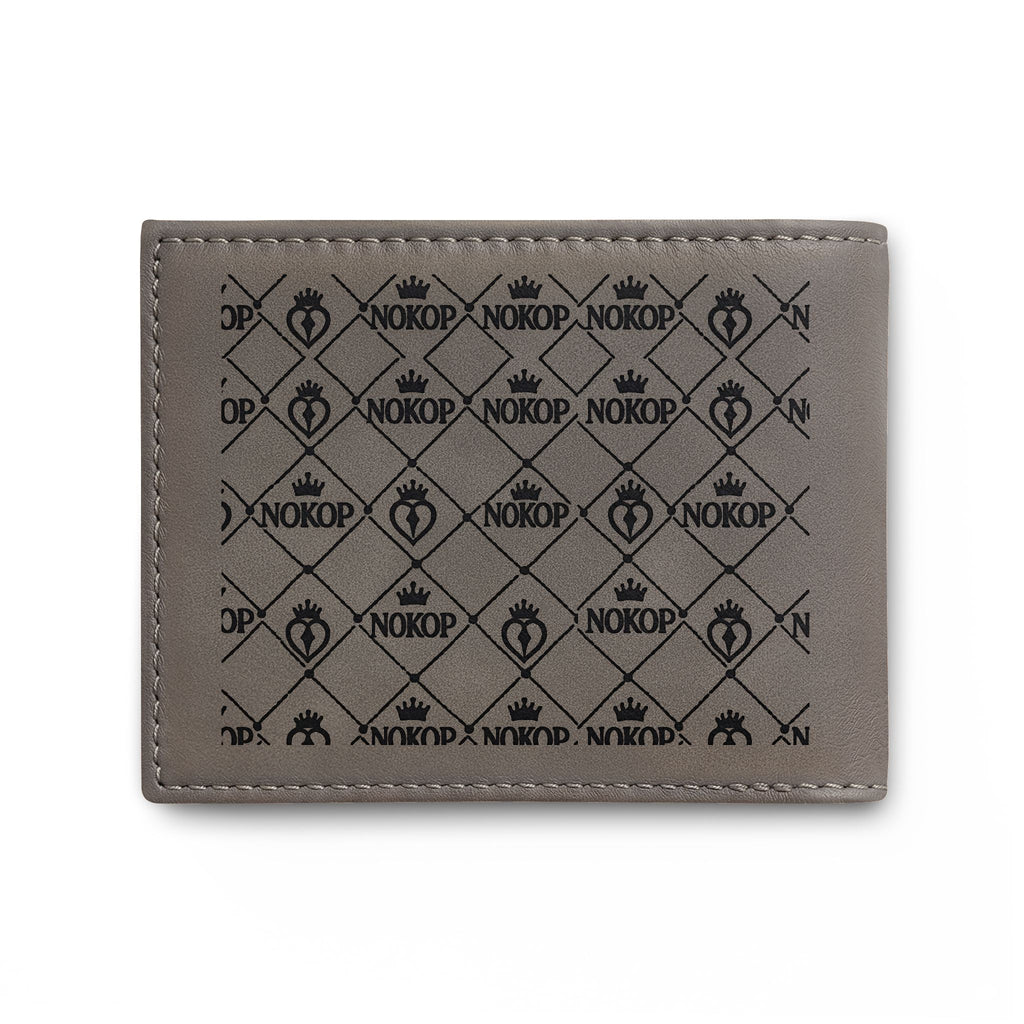 NOKOP Crown Bi-Fold Wallet — Leather RFID Flip Wallet with Logo