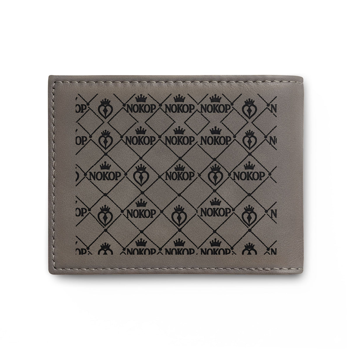 NOKOP Crown Bi-Fold Wallet — Leather RFID Flip Wallet with Logo