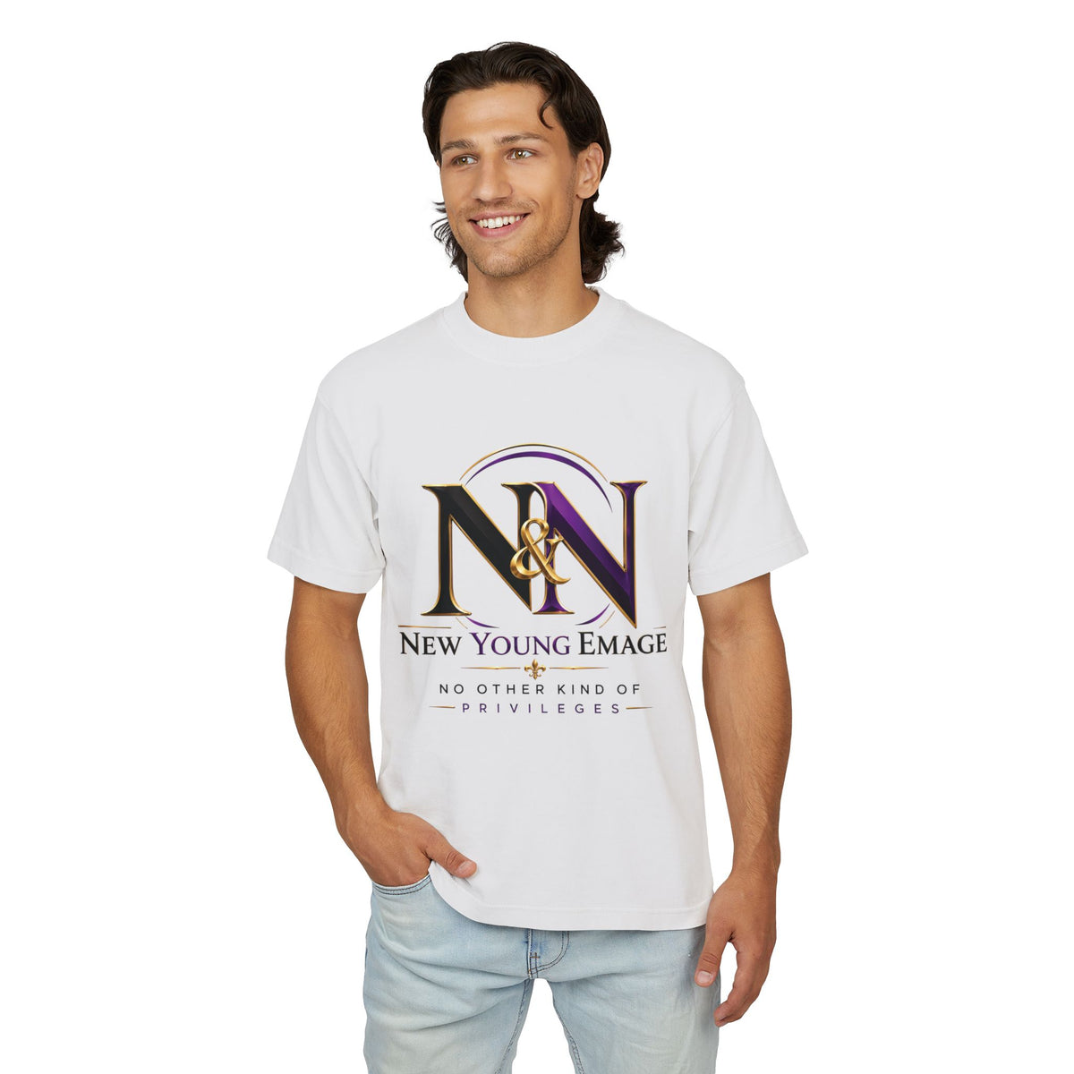 Young Emage Logo Tee — "No Other Kind Of Privileges" Heavy Graphic Tee