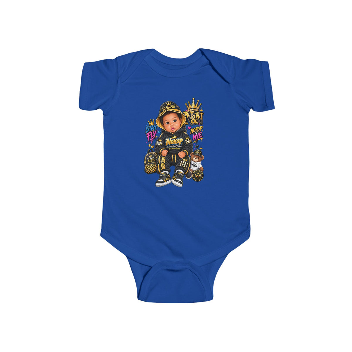 Baby NOKOP Bodysuit — 'King of the Block' Urban Baby Graphic Onesie