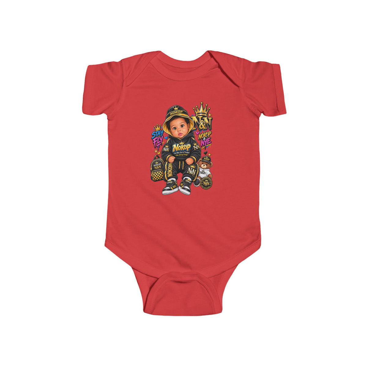 Baby NOKOP Bodysuit — 'King of the Block' Urban Baby Graphic Onesie