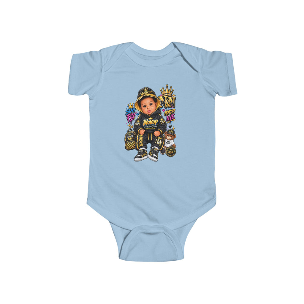 Baby NOKOP Bodysuit — 'King of the Block' Urban Baby Graphic Onesie