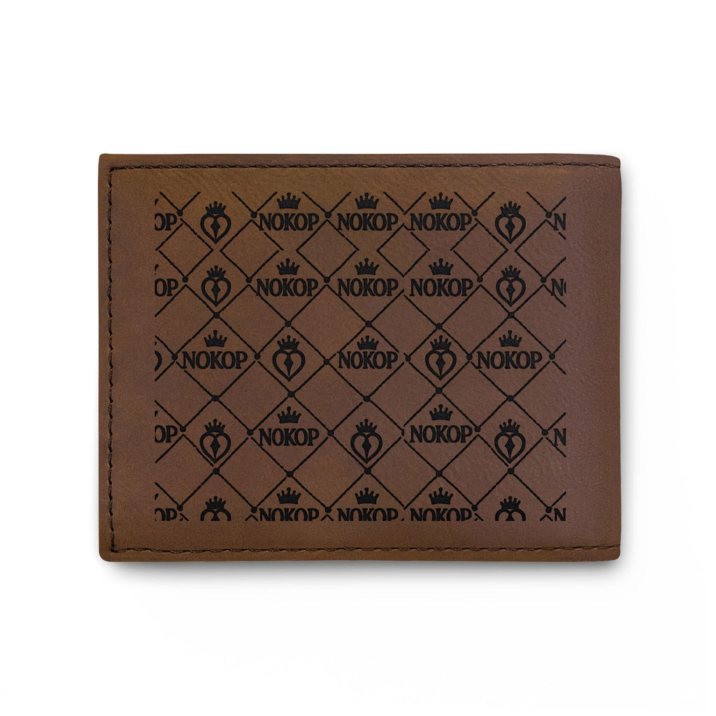 NOKOP Crown Bi-Fold Wallet — Leather RFID Flip Wallet with Logo