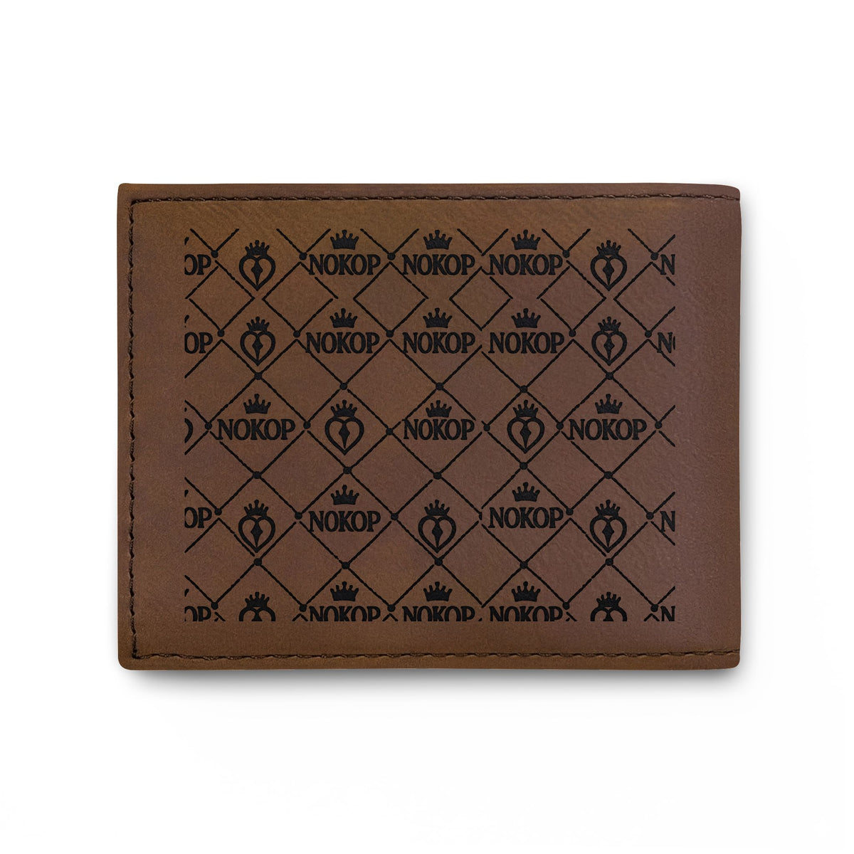 NOKOP Crown Bi-Fold Wallet — Leather RFID Flip Wallet with Logo